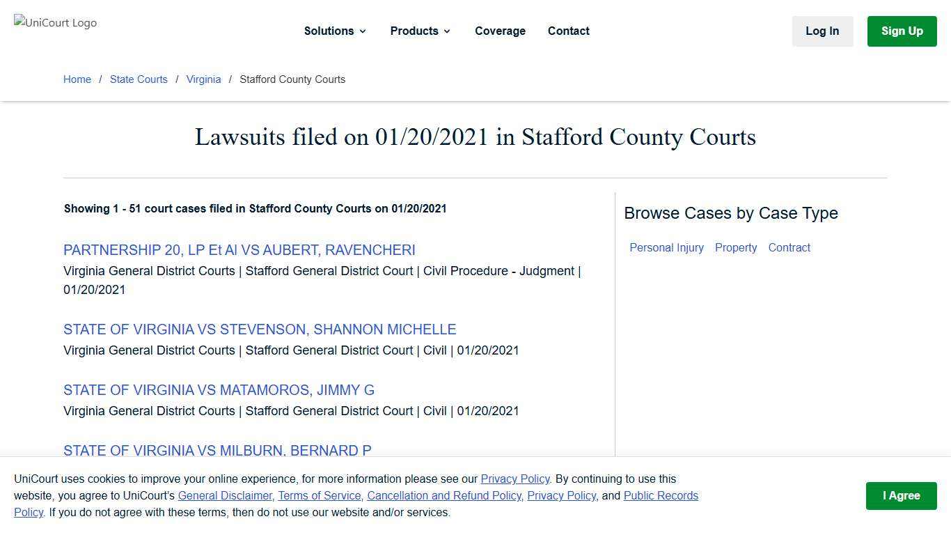 Stafford County Courts Records Virginia UniCourt