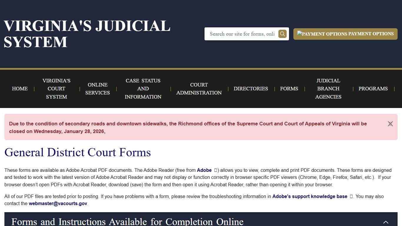 General District Court Forms Virginia Court System
